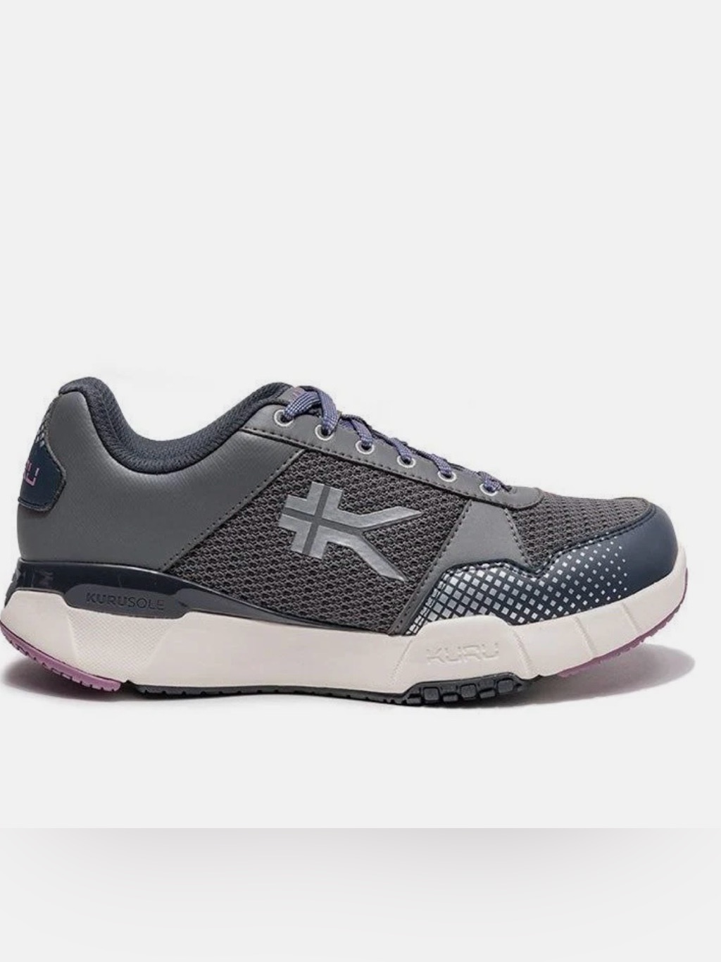Kuru Quantum 2 Women’s Athletic Shoe Gray With Purple Accents Sz 9 1/2 Wide